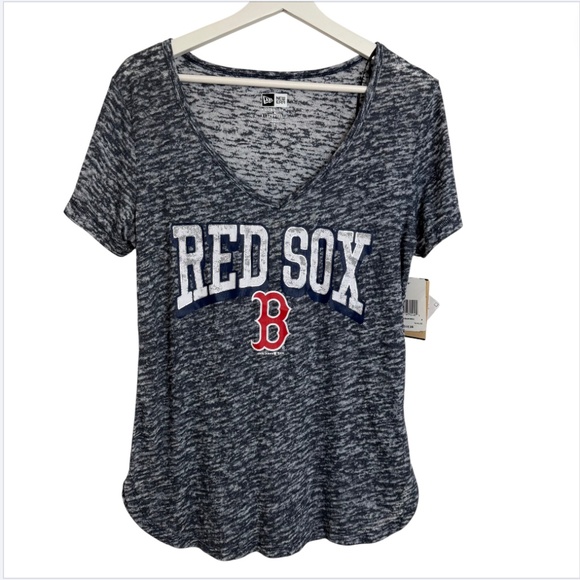 New Era Tops - New Era Boston Red Sox Womens Gray Raglan Short Sleeve T Shirt